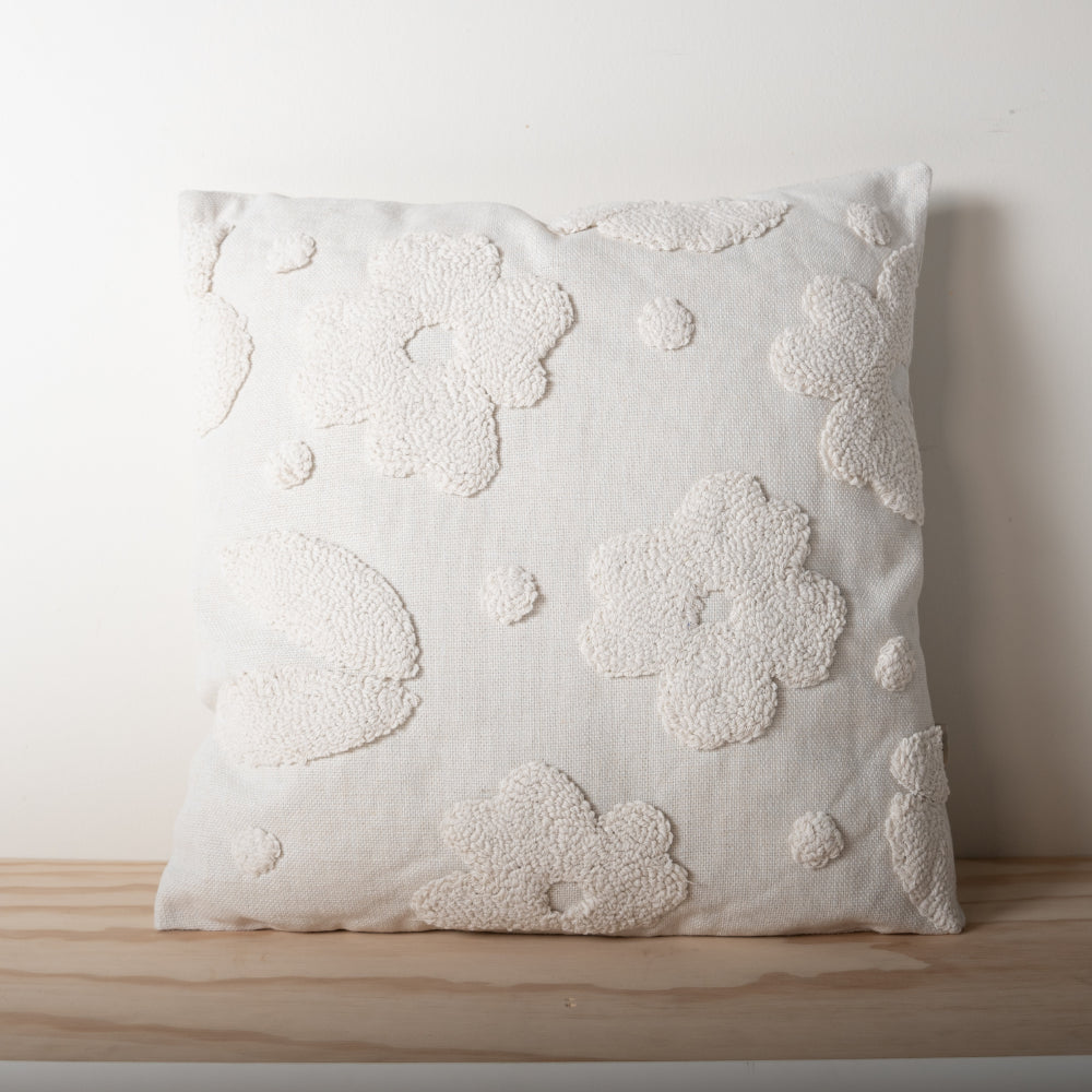 K&Co Texture Cushion - Cream Flora